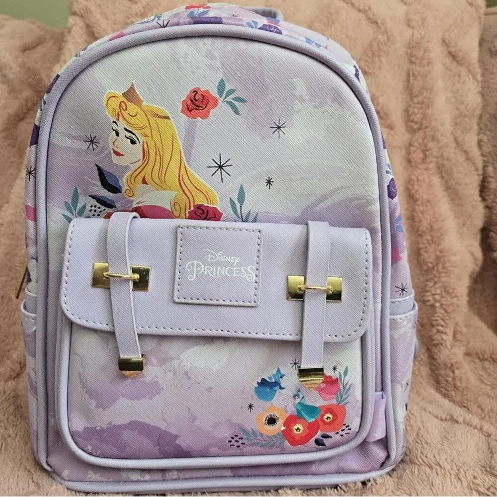 Disney Sleeping Beauty 11 Inch Vegan Leather Mini Backpack - Picture 1 of 6